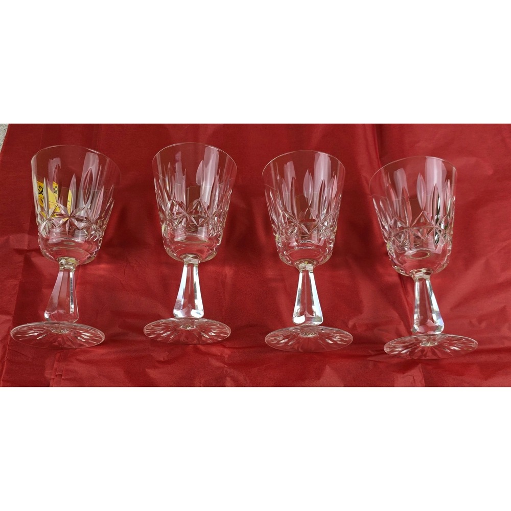 Waterford Lismore Crystal Claret Wine Glasses Set of 4 5.75" Ireland Vintage